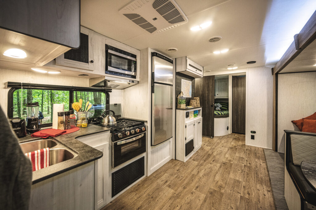 Carpet-free interiors is an RV trend many RVers love.