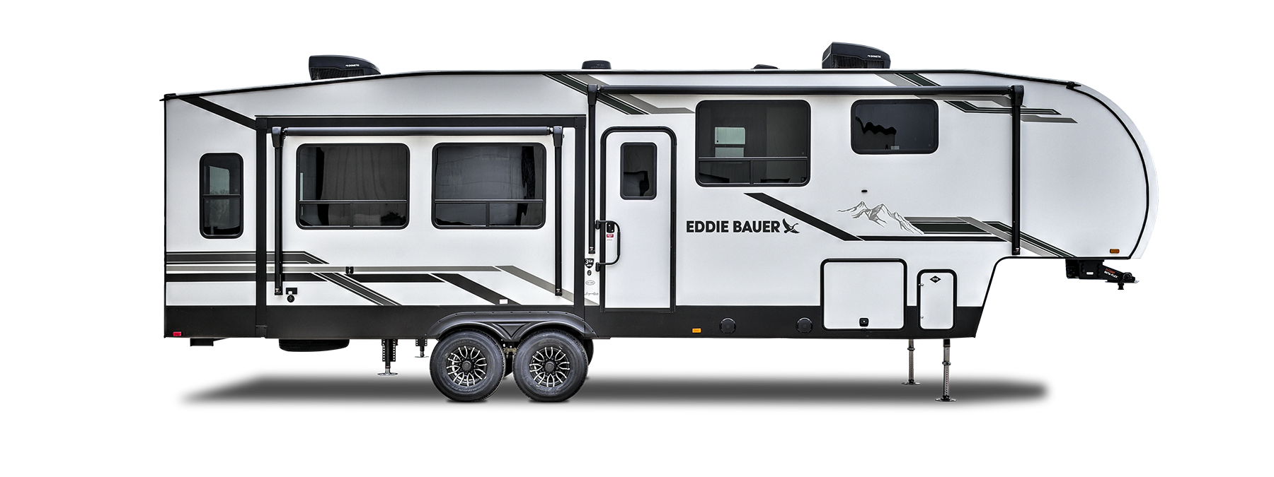 Exterior view of the Heartland Elk Bend fifth wheel RV, highlighting its sleek design, modern features, and robust construction.