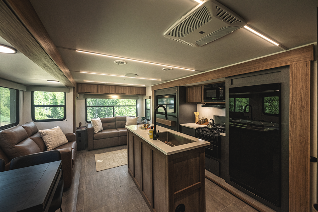 One of our newest half-ton towable RVs is the Corterra 30.3RL - a beautiful rear-living floor plan.
